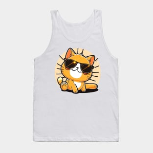 Cat wearing sunglasses Tank Top